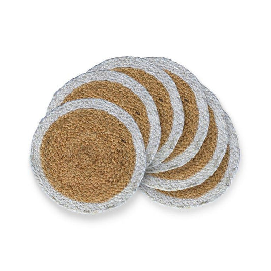 8a5a1e-8b.myshopify.com Water Hyacinth Placemat Set of 6 Jute Plate Mats NonSlip Boho Braided 12x12 Inch | FPMP004