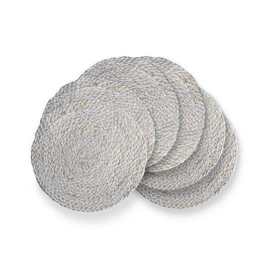 8a5a1e-8b.myshopify.com Water Hyacinth Placemat Set of 6 Jute Plate Mats NonSlip Boho Braided 12x12 Inch | FPMP002