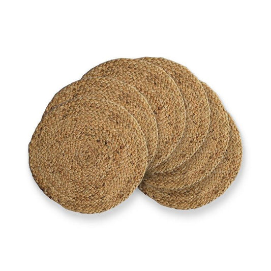 8a5a1e-8b.myshopify.com Water Hyacinth Placemat Set of 6 Jute Plate Mats NonSlip Boho Braided 12x12 Inch | FPMP003