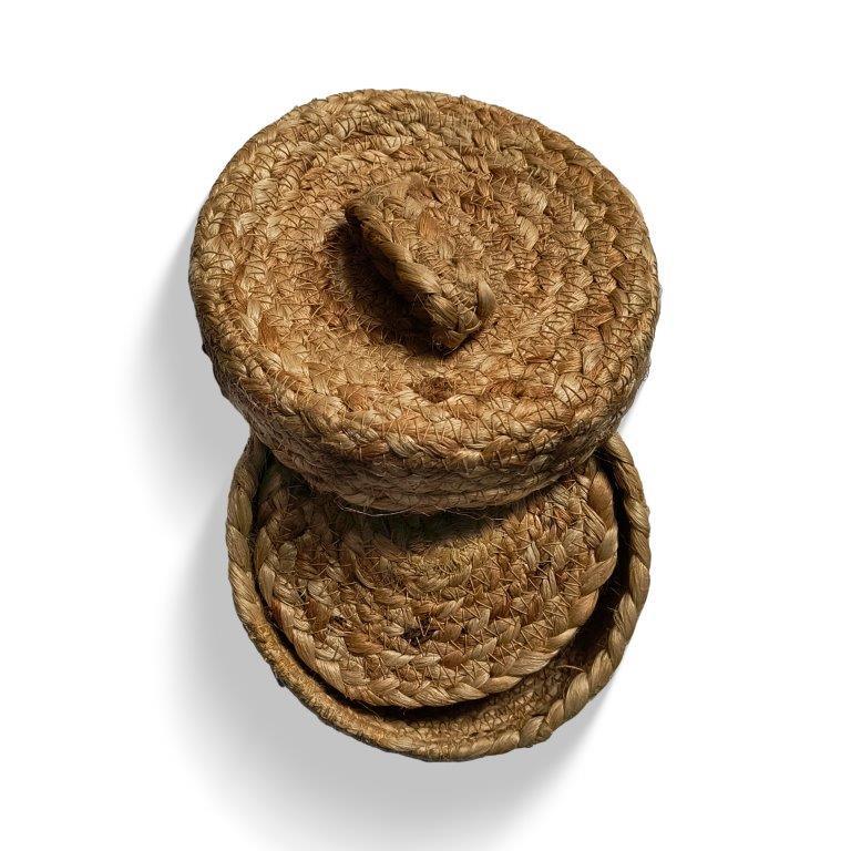 8a5a1e-8b.myshopify.com Water Hyacinth Placemats Set of 6 Jute Table Mats Farmhouse Boho Style 6x6 Inch | FPMG002