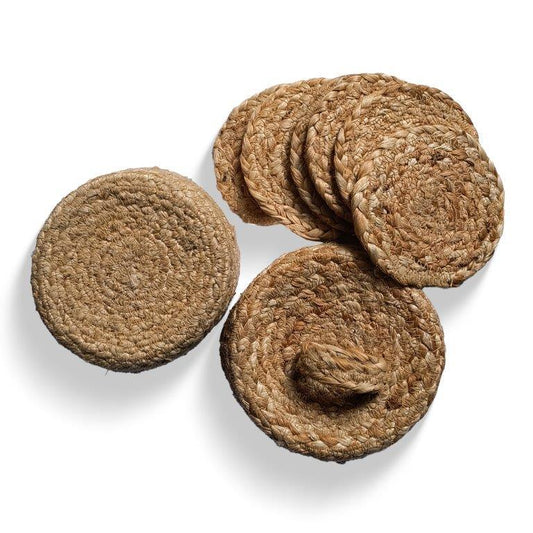 8a5a1e-8b.myshopify.com Water Hyacinth Placemats Set of 6 Jute Table Mats Farmhouse Boho Style 6x6 Inch | FPMG002