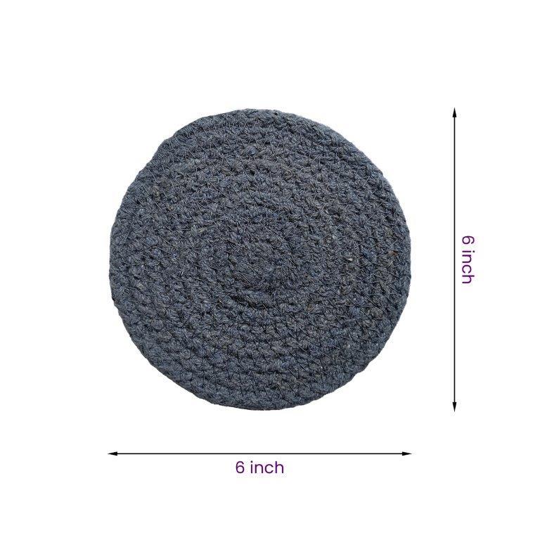8a5a1e-8b.myshopify.com Water Hyacinth Placemats Set of 6 Jute Table Mats Farmhouse Boho Style 6x6 Inch | FPMG001