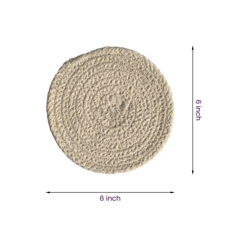 8a5a1e-8b.myshopify.com Water Hyacinth Placemats Set of 6 Jute Table Mats Farmhouse Boho Style 6x6 Inch | FPMG003