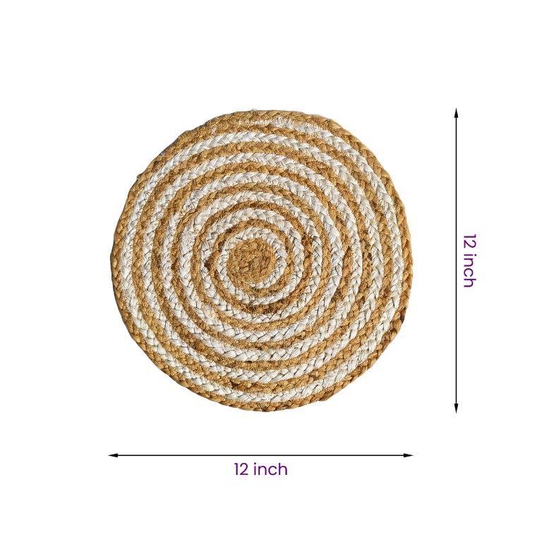 8a5a1e-8b.myshopify.com Water Hyacinth Placemat Set of 6 Jute Plate Mats NonSlip Boho Braided 12x12 Inch | FPMP001