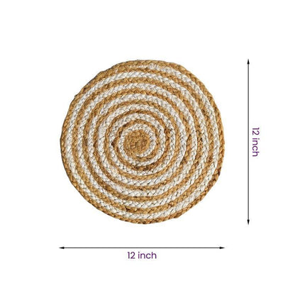 8a5a1e-8b.myshopify.com Water Hyacinth Placemat Set of 6 Jute Plate Mats NonSlip Boho Braided 12x12 Inch | FPMP001