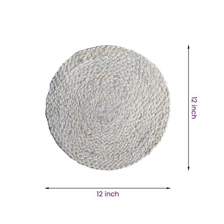 8a5a1e-8b.myshopify.com Water Hyacinth Placemat Set of 6 Jute Plate Mats NonSlip Boho Braided 12x12 Inch | FPMP002