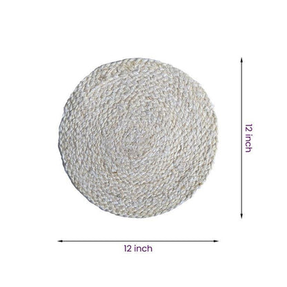 8a5a1e-8b.myshopify.com Water Hyacinth Placemat Set of 6 Jute Plate Mats NonSlip Boho Braided 12x12 Inch | FPMP002