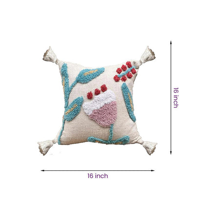 8a5a1e-8b.myshopify.com Handmade Cotton Tufted Cushion-Decorative Pillow For Sofa, Bed Or Lounge 16x16 inch | FCU0024