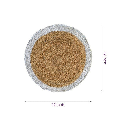 8a5a1e-8b.myshopify.com Water Hyacinth Placemat Set of 6 Jute Plate Mats NonSlip Boho Braided 12x12 Inch | FPMP004